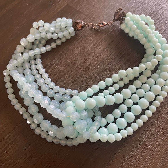 Light two-tone turquoise perle necklace - Picture 1 of 4
